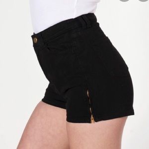 AMERICAN APPAREL BLACK HIGH WAISTED SHORTS